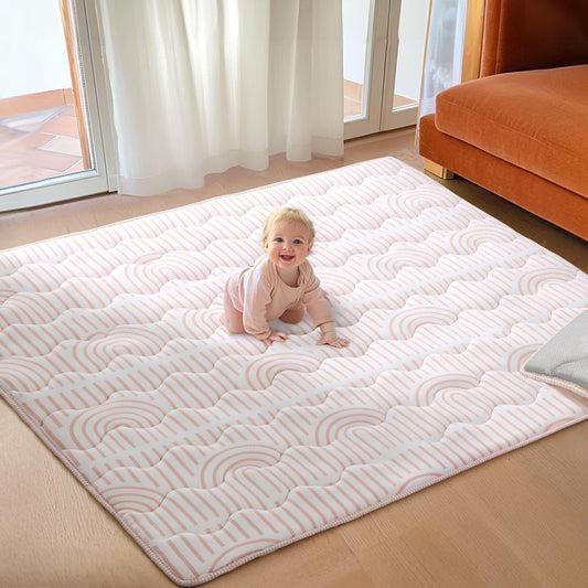 Soft Thicker Baby Mat for Floor 71"x59", Extra Large Baby Play Mat, Non-Slip Playpen Mat, Easy to