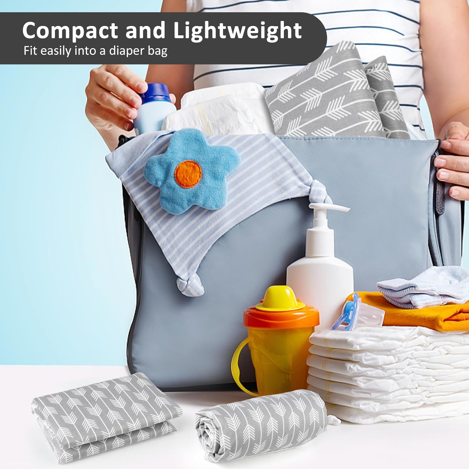 Baby Diaper Changing Pad, 21 5/8" x 31.5" Waterproof Changing Pad Liners - Reusable Soft and