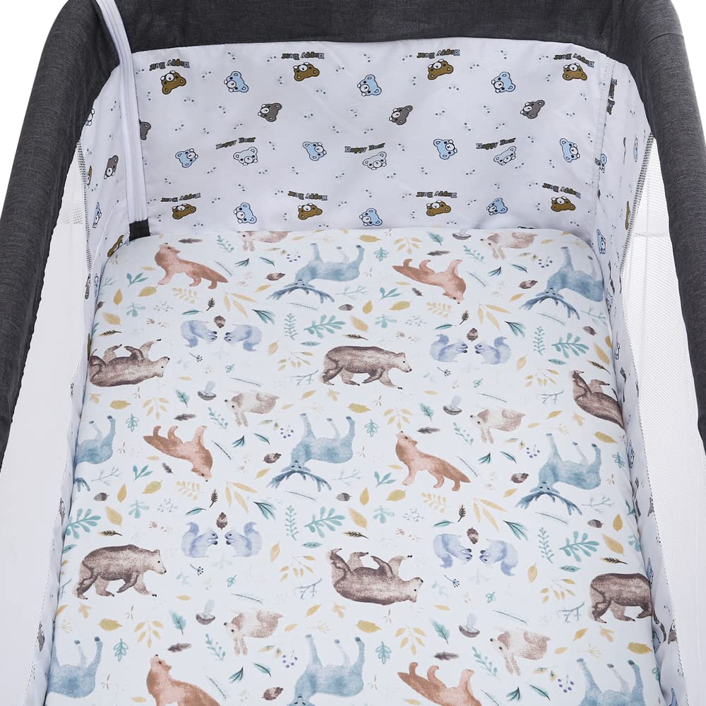 Pack n Play Sheet Stretchy Fitted Portable Mini Crib Sheets Set 3 Pack,Playard Sheets Convertible