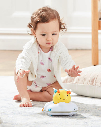 Skip Hop Baby Follow-Me Bee Tummy Time Crawl Toy 3-Stage Infant Sensory Development with Lights
