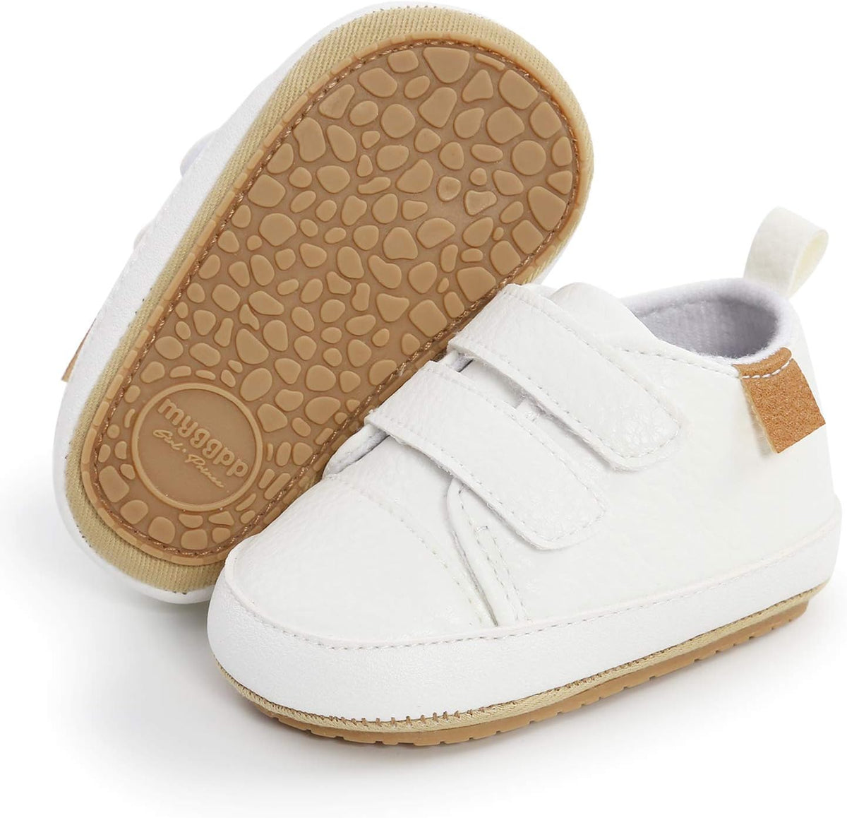 SOFMUO Baby Boys Girls High Top Ankle PU Leather Sneakers Soft Rubber Sole Infant Moccasins Newborn