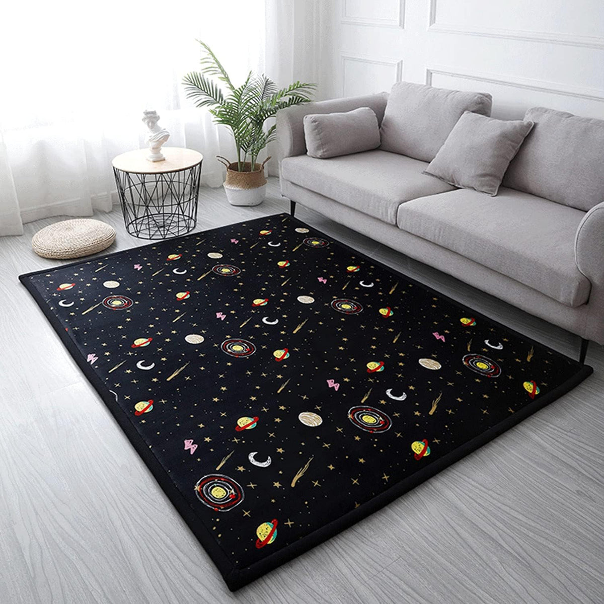 Loartee Coral Velvet Area Rug - 1" Thick Memory Foam Baby Play Mat, Washable Toddler Carpet, Home