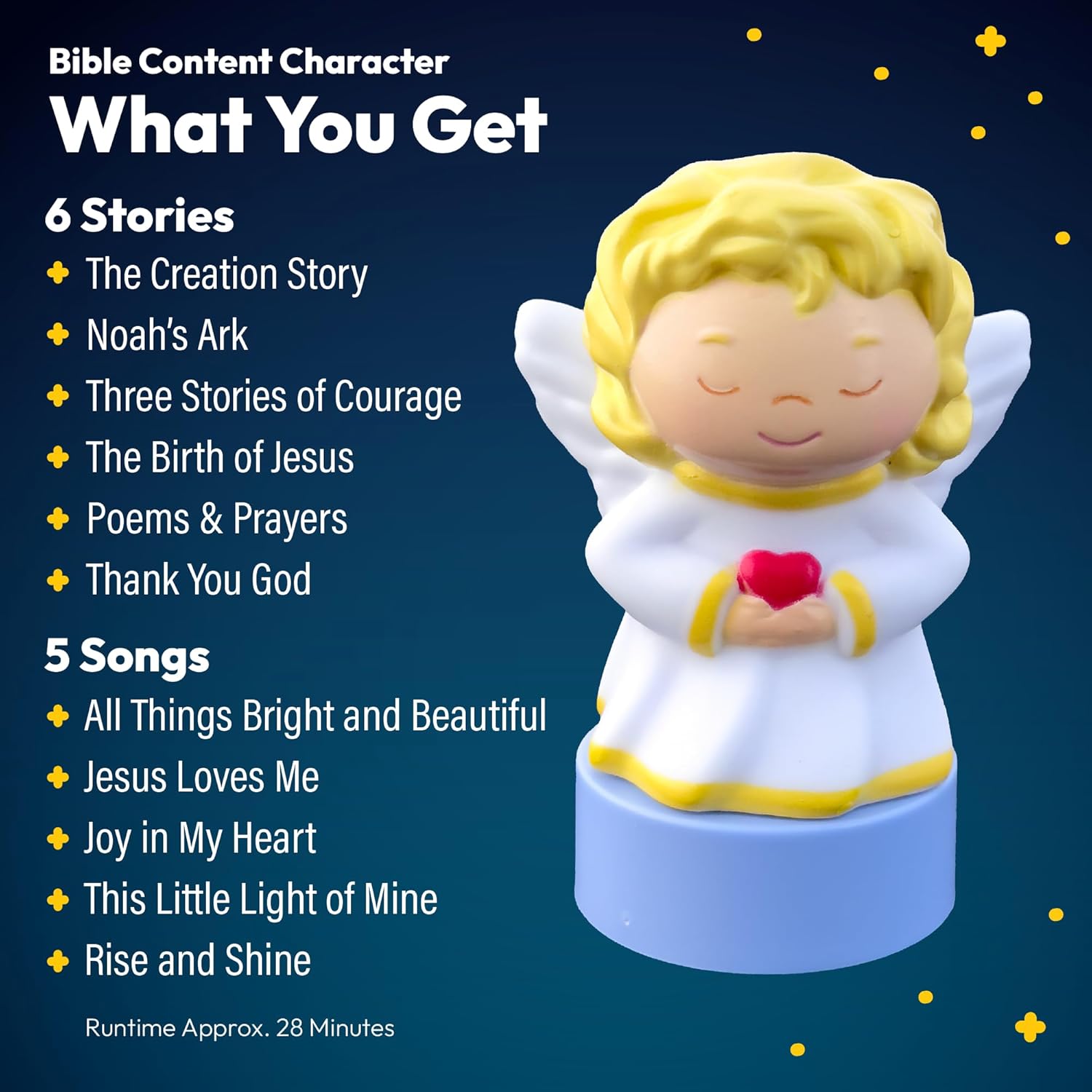 Angel Figurine Cartridge – Projects 6 Bible Stories and 5 Songs, Over 30 Minutes of Audio Content |