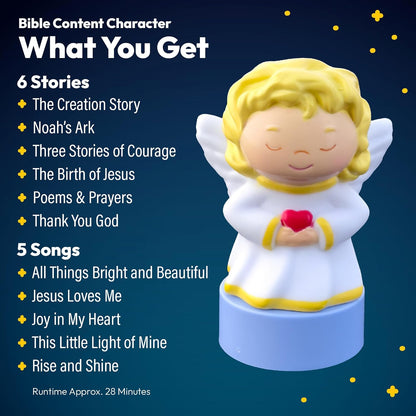 Angel Figurine Cartridge – Projects 6 Bible Stories and 5 Songs, Over 30 Minutes of Audio Content |