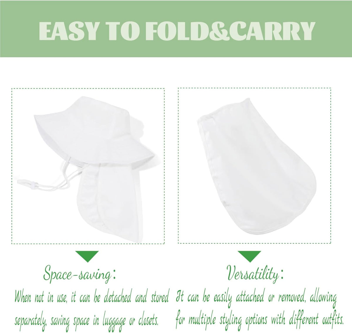 Baby Sun Hat Toddler Bucket Hats with Removable Neck Flap for Boys Girls Kids with Wide Brim Summer