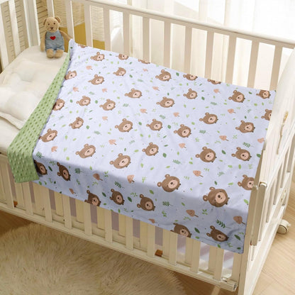 Baby Blanket for Boys Girls Soft Minky with Double Layer Dotted Backing, Cartoon Printed 30 x 40