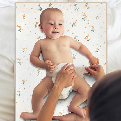 Vegan Leather Baby Changing Mat - Wipeable Portable Changing Pad, Foldable Travel Changing Mat for