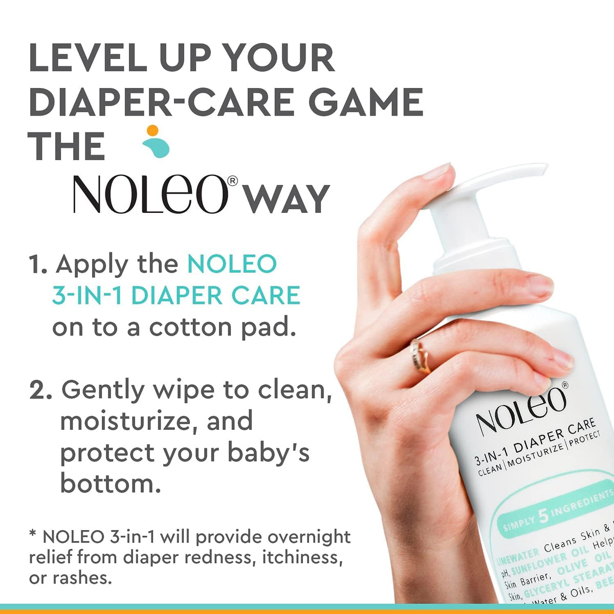 3-in-1 Diaper Care - Baby Cream, Cleanser & Baby Lotion Organic - Diaper Rash Cream - Baby Diaper