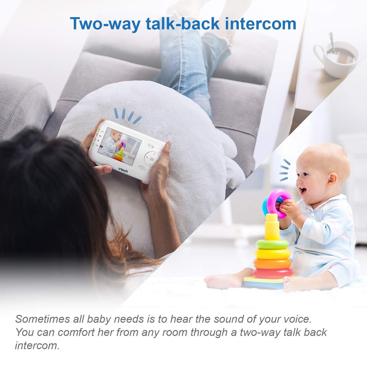 VTech Video Baby Monitor with 1000ft Long Range, Auto Night Vision, 2.8” Screen, 2-Way Audio Talk