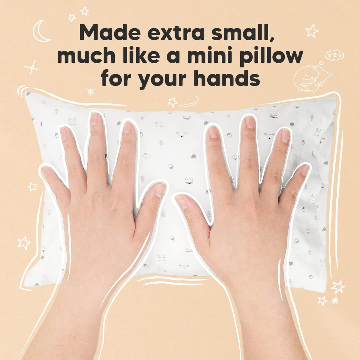 Mini Toddler Pillow with Pillowcase - 9x13 My Little Dreamy Travel Kids Pillow for Sleeping