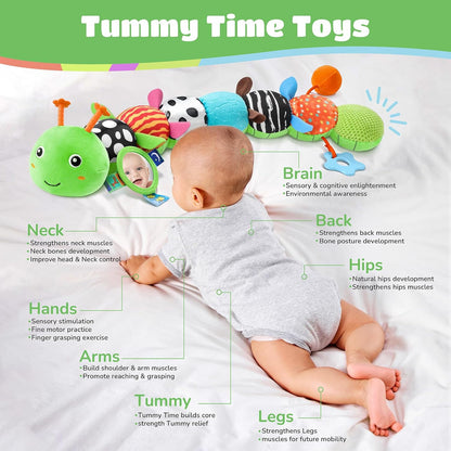 Baby Toys 6-12 Months Music Caterpillar Infant Toys Stuffed Animals 0-3-6 Months Tummy Time