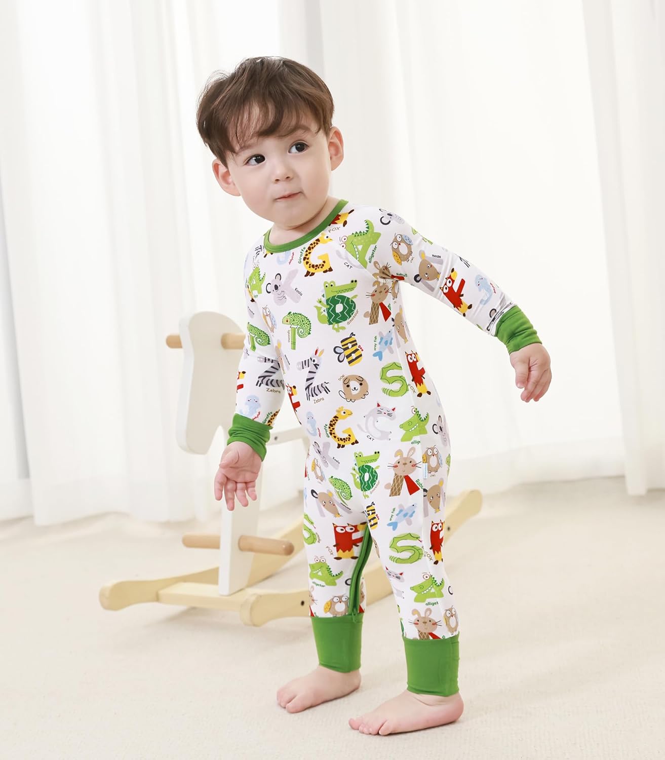 Baby Boys Girls Romper Long Sleeve Jumpsuits Infant Unisex One-Piece Bamboo Viscose Zipper Mitten