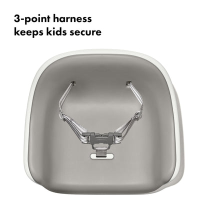 Portable Booster Seat with Straps, Attaches to Dining Table Chair, Removable Washable Cushion