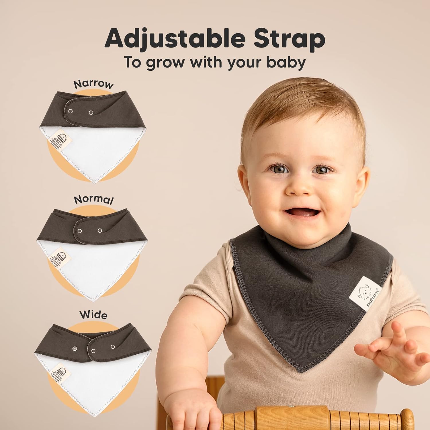 8-Pack Organic Baby Bandana Bibs for Boys, Girls - Super Absorbent Triangle Baby Bibs for Drooling