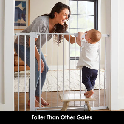Cumbor 36" Extra Tall Baby Gate for Dogs and Kids with Wide 2-Way Door, 29.7"- 46" Width, and Auto