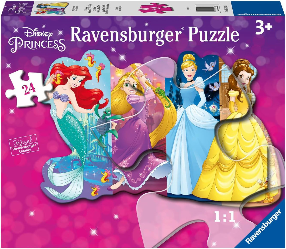 Ravensburger - Disney Pretty Princesses - 24 Piece Jigsaw Floor Puzzle - Belle, Cinderella, Ariel