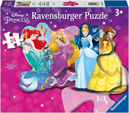 Ravensburger - Disney Pretty Princesses - 24 Piece Jigsaw Floor Puzzle - Belle, Cinderella, Ariel