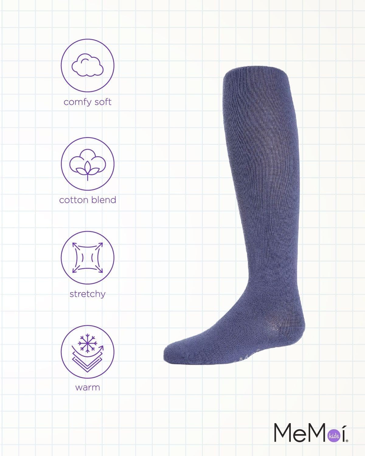 MeMoi Soft Pima Cotton Tights for Girls, Soft and Lightweight Opaque Tights for girls - Sizes 8 to