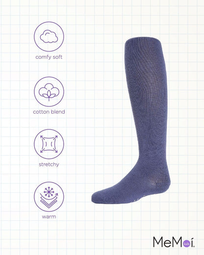 MeMoi Soft Pima Cotton Tights for Girls, Soft and Lightweight Opaque Tights for girls - Sizes 8 to