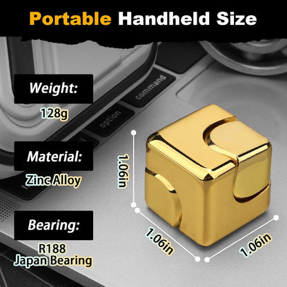 Gold Cube Fidget Spinner for Kids, Fidget Toy, Cool Hand Spinner Gift Toys Autism Sensory Toy