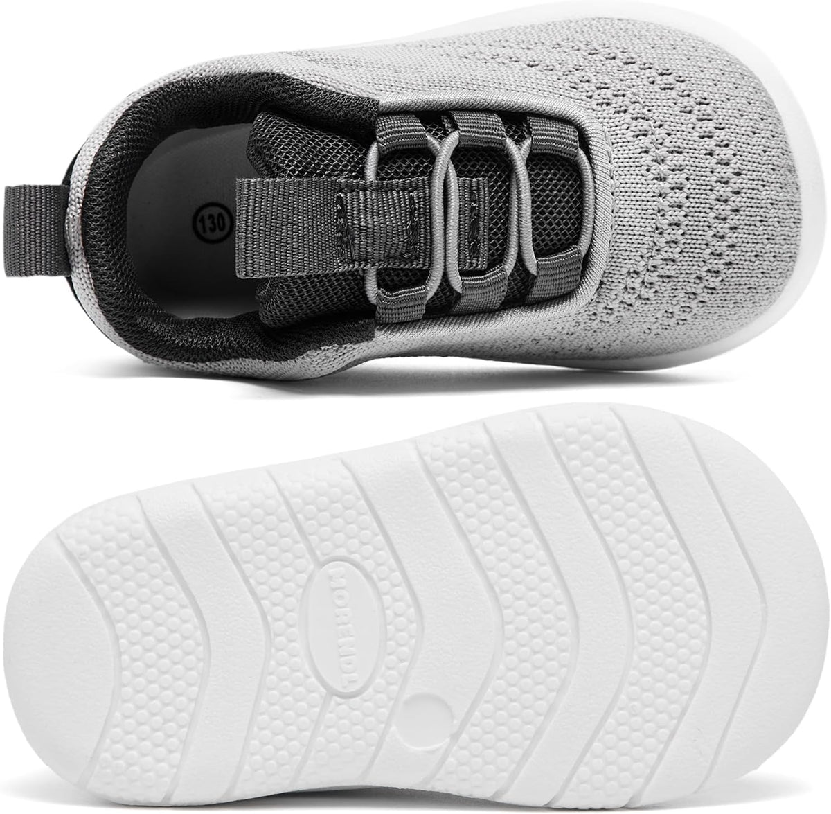 MORENDL Toddler Slip On Sneakers Baby Walking Shoes Non-Slip Breathable Unisex Pink Mesh Lace-Up