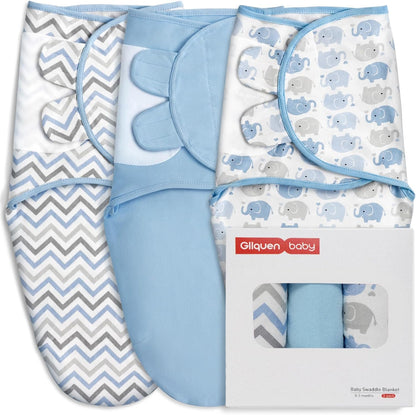 GLLQUEN BABY Swaddle Sleep Sack - 3 Pack Infant Swaddles for Newborn, Baby Swaddling Sack 0-3