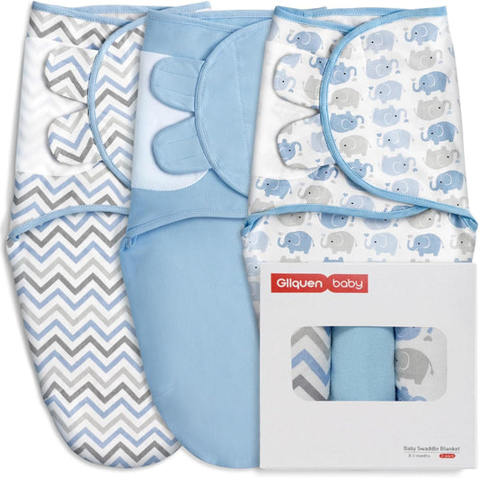 GLLQUEN BABY Swaddle Sleep Sack - 3 Pack Infant Swaddles for Newborn, Baby Swaddling Sack 0-3