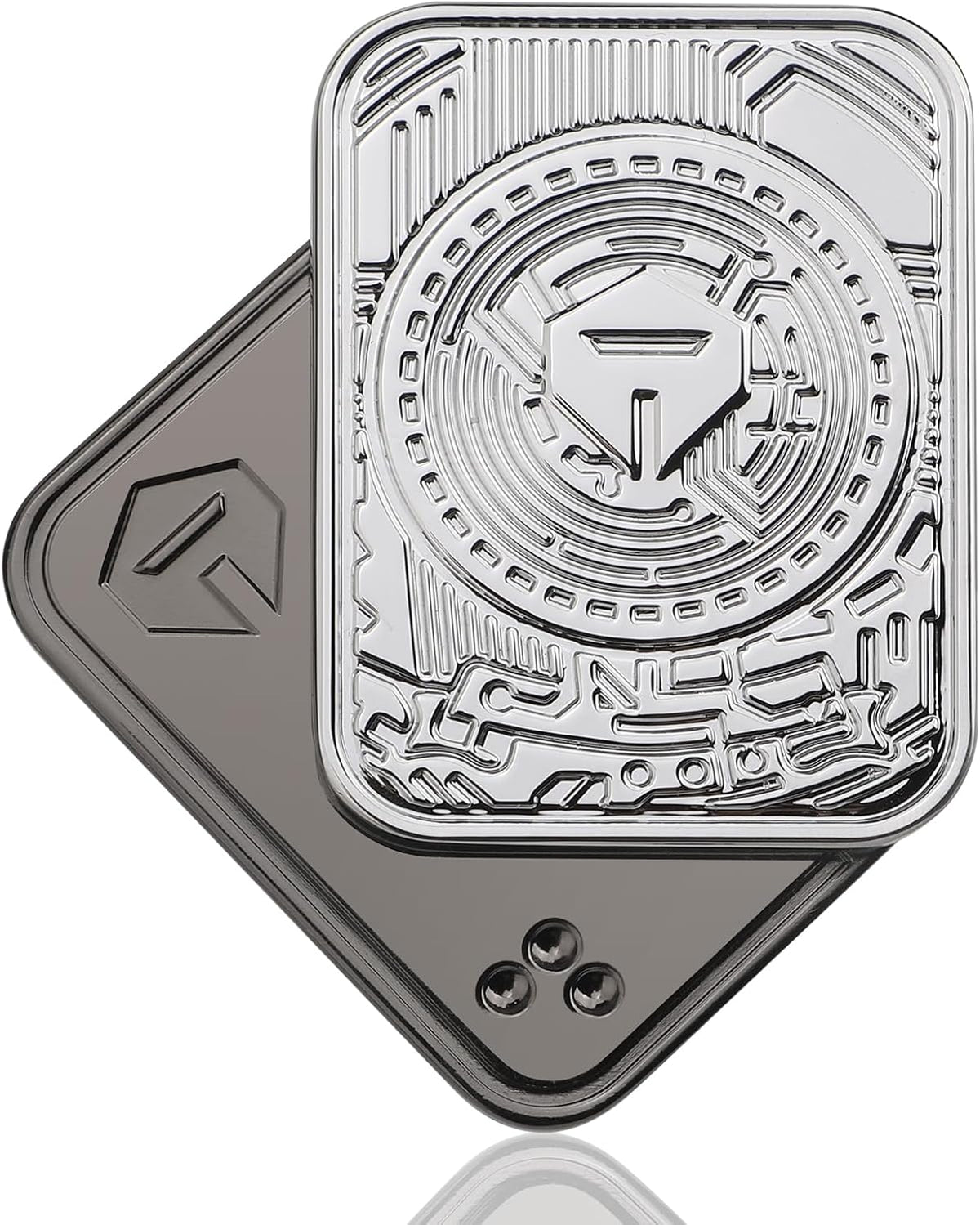Metal Poker Fidget Slider Toy for Kids Adults, Magnetic Haptic Coin Fidget Pad Push Card, EDC Desk