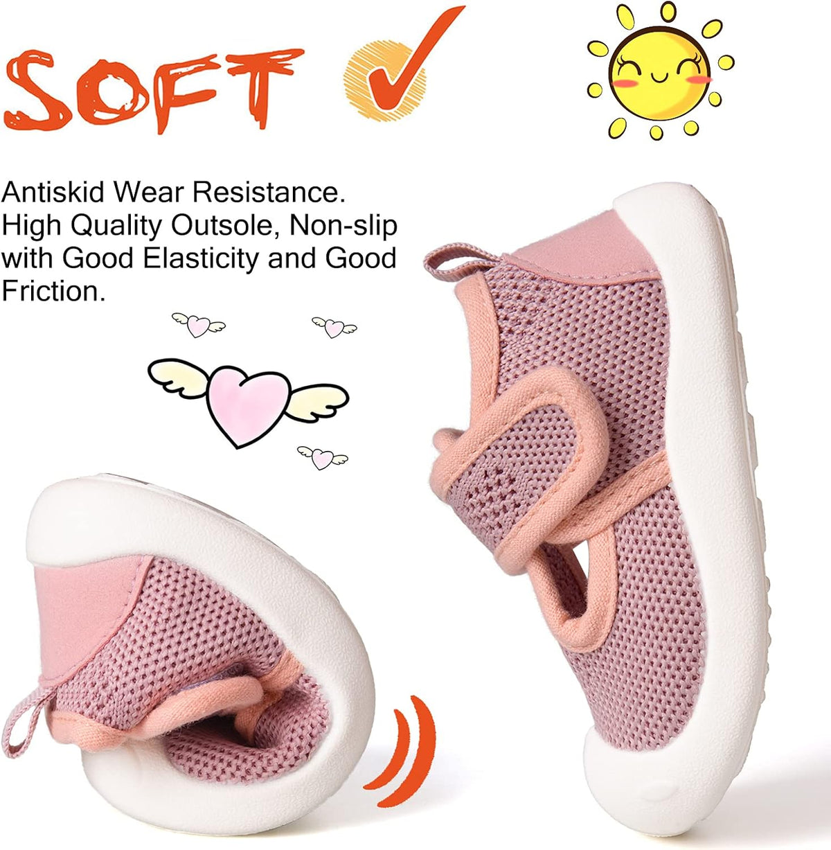Baby First-Walking Shoes 1-4 Years Kid Shoes Trainers Toddler Infant Boys Girls Soft Sole Non Slip