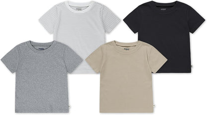 Huggies Unisex Baby Basic T-Shirt, Mid Grey Heather/Stripe