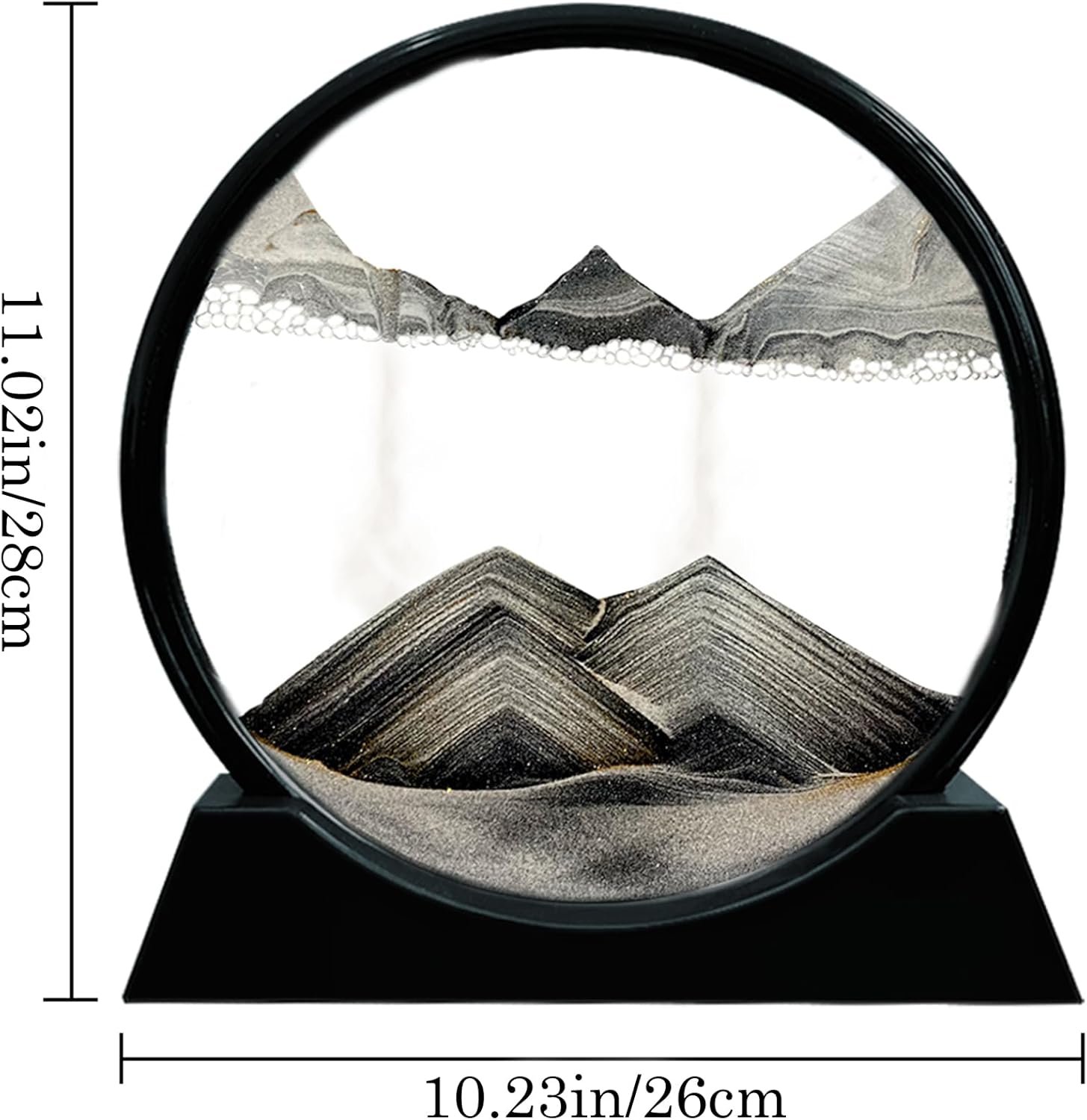 Aoderun Moving Sand Art Picture Round Glass 3D Deep Sea Sandscape in Motion Display Flowing Sand