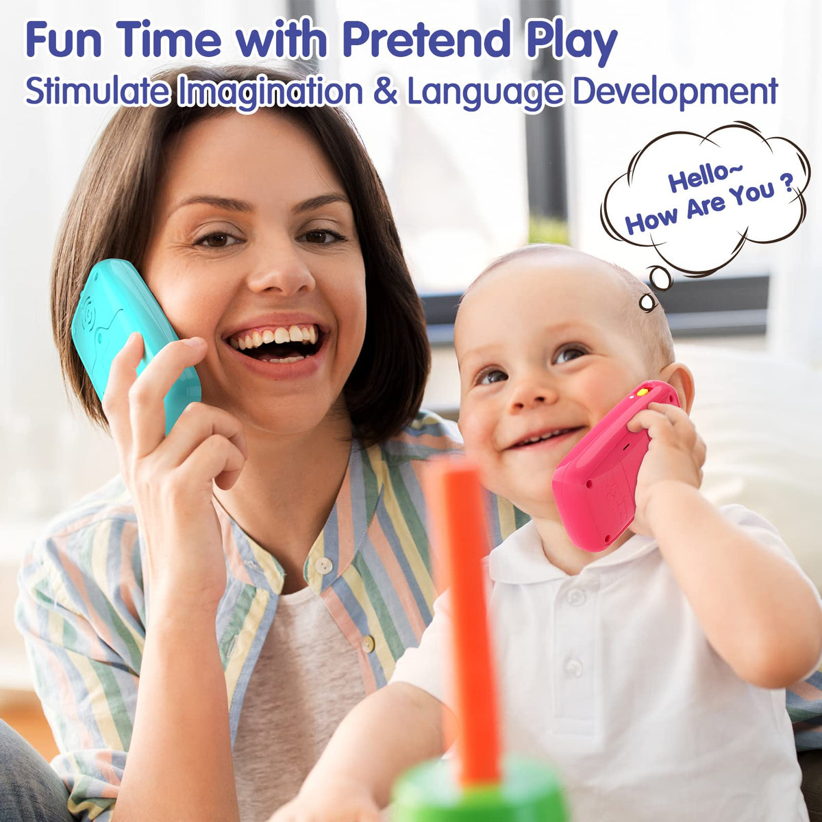 Toys for 1 Year Old Boy, 15 Functions Phone Baby Toys 6-12 Months, Baby Cell Phone 12-18 Months