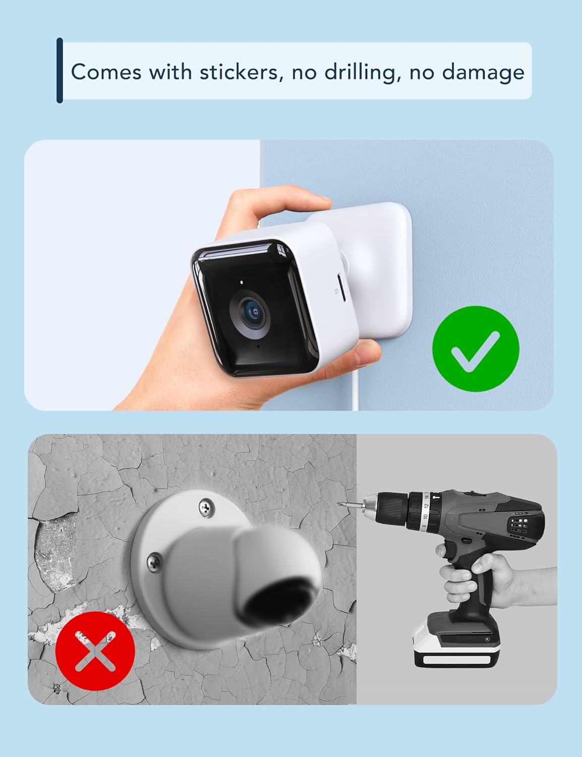 GNCC Indoor Security Camera, 2 Packs 1080PCameras for Home Security Wi-Fi Cameras, Motion/Sound
