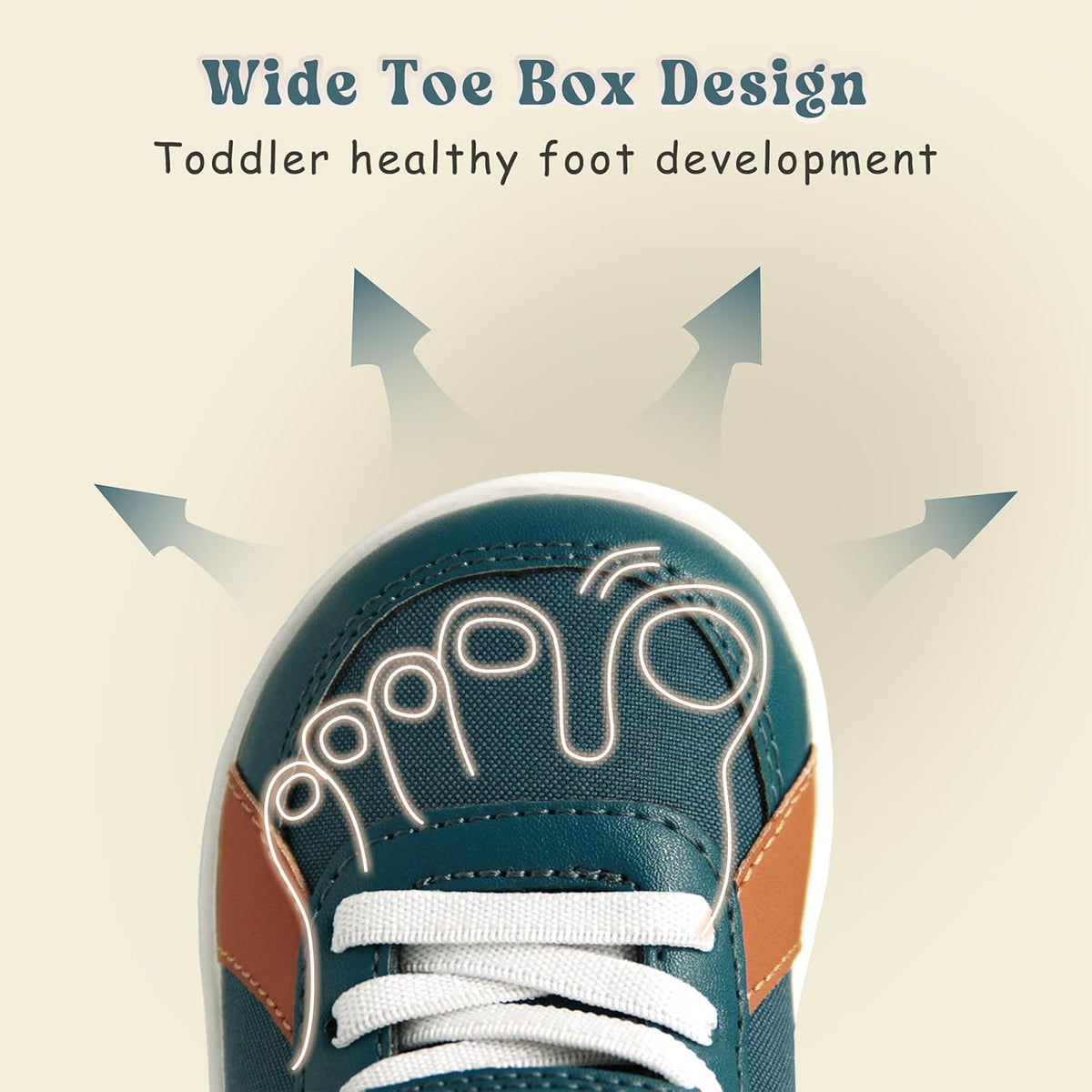 SKYWHEEL Toddler Wide Toe Box Barefoot Shoes Boys Sneakers Kids Tennis Shoes Comfort Lightweight