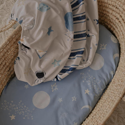 Gllquen Baby Bassinet Sheets 4 Pack, Breathable Cozy Fitted Mattress Sheet, Elastic Travel Crib
