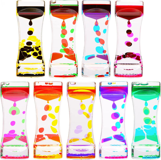 Liquid Motion Bubbler,9 Pack Floating Sensory Play Water Timer Fidget Toys for Adults and Kids,Calm