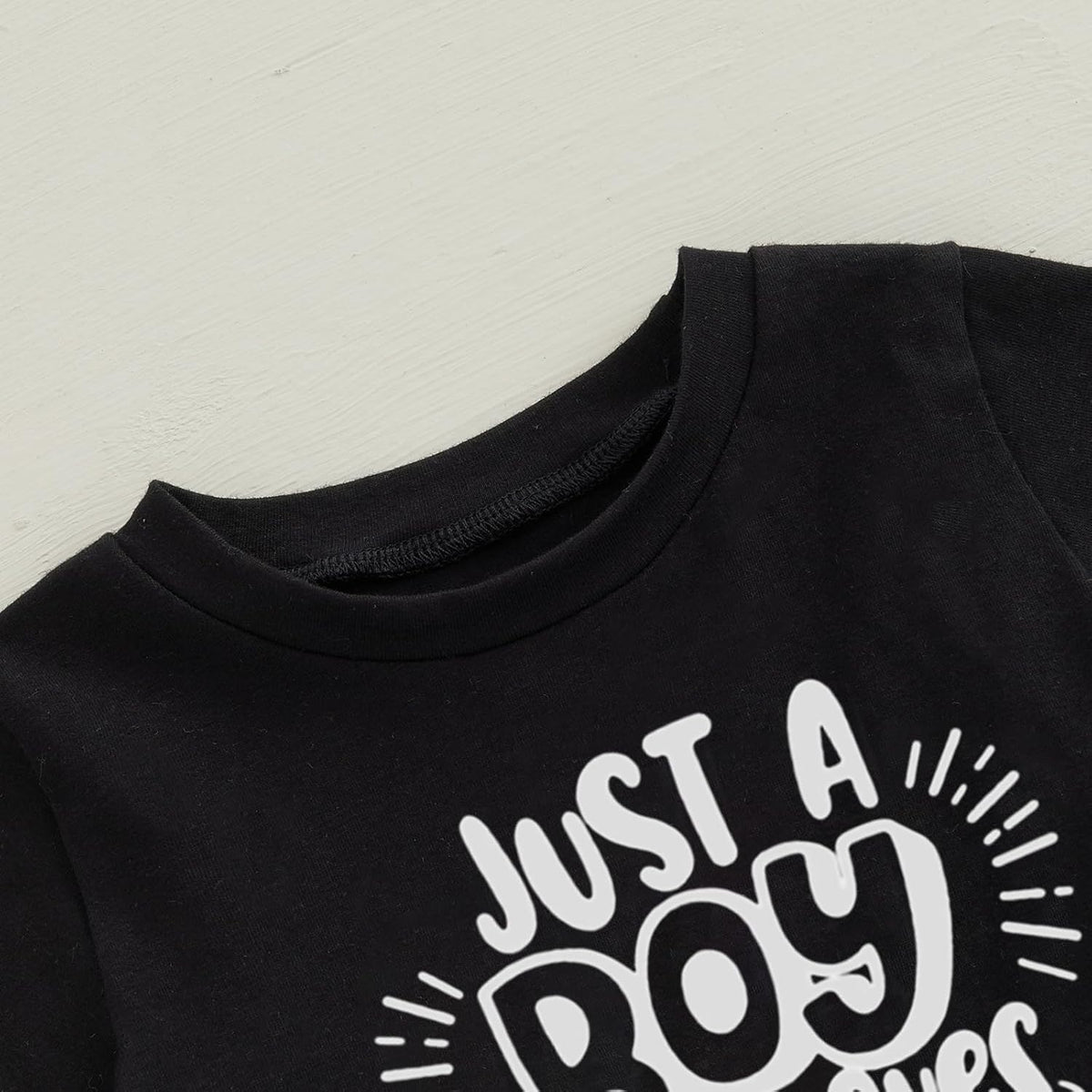 wdehow Toddler Kids Baby Boy Summer Clothes Sets 1T 2T 3T 4T 5T Letter Print Short Sleeve Tops