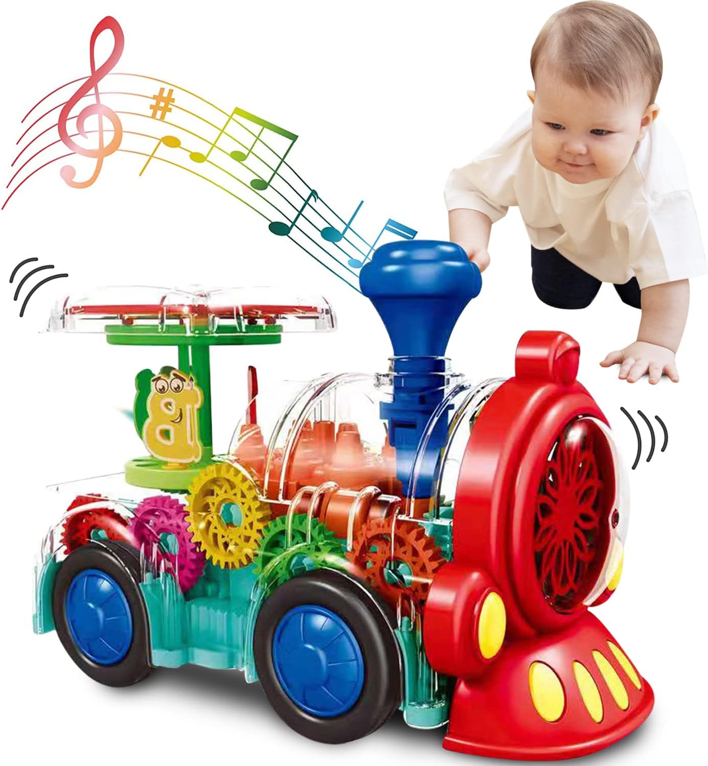 Transparent Sensory Train Toy - Fun and Interactive Toy for Kids - Music Train with LED Light up