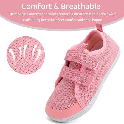WateLves Toddler Little Kids Wide Barefoot Shoes The First Walking Shoes Girls Boys Breathable Zero