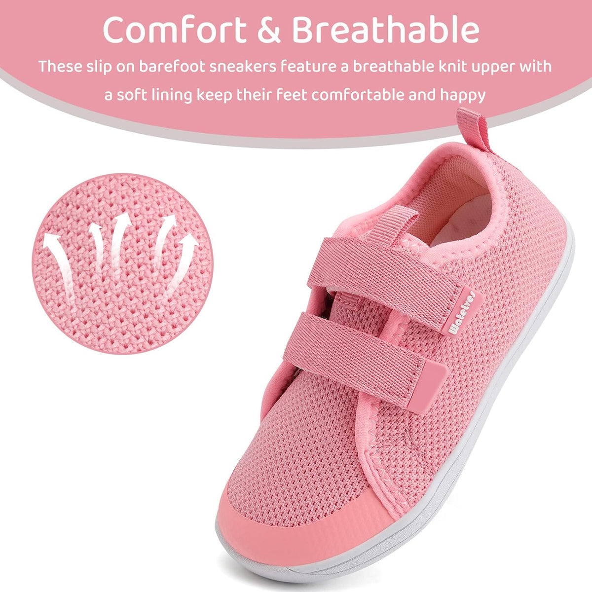WateLves Toddler Little Kids Wide Barefoot Shoes The First Walking Shoes Girls Boys Breathable Zero
