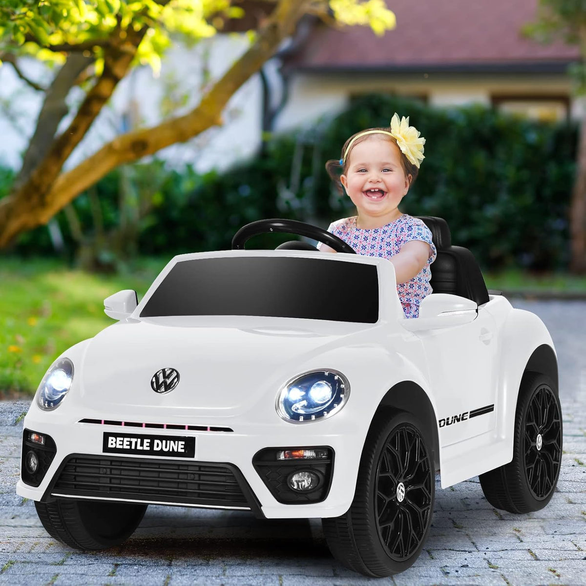 Costzon Ride on Car, 12V Licensed Volkswagen Beetle Battery Powered Vehicle w/Remote Control