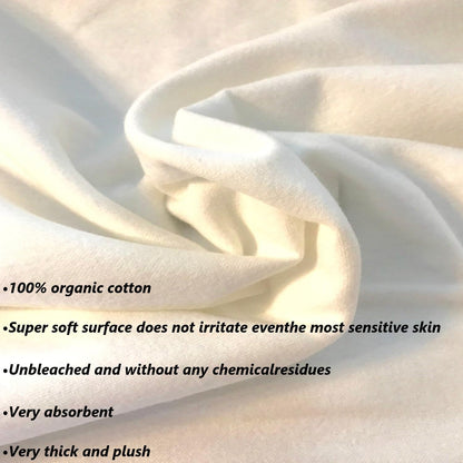 2 Pcs Organic Cotton Flannel for Castor Oil Pack Wrap, Reusable Castor Oil Compress for Liver