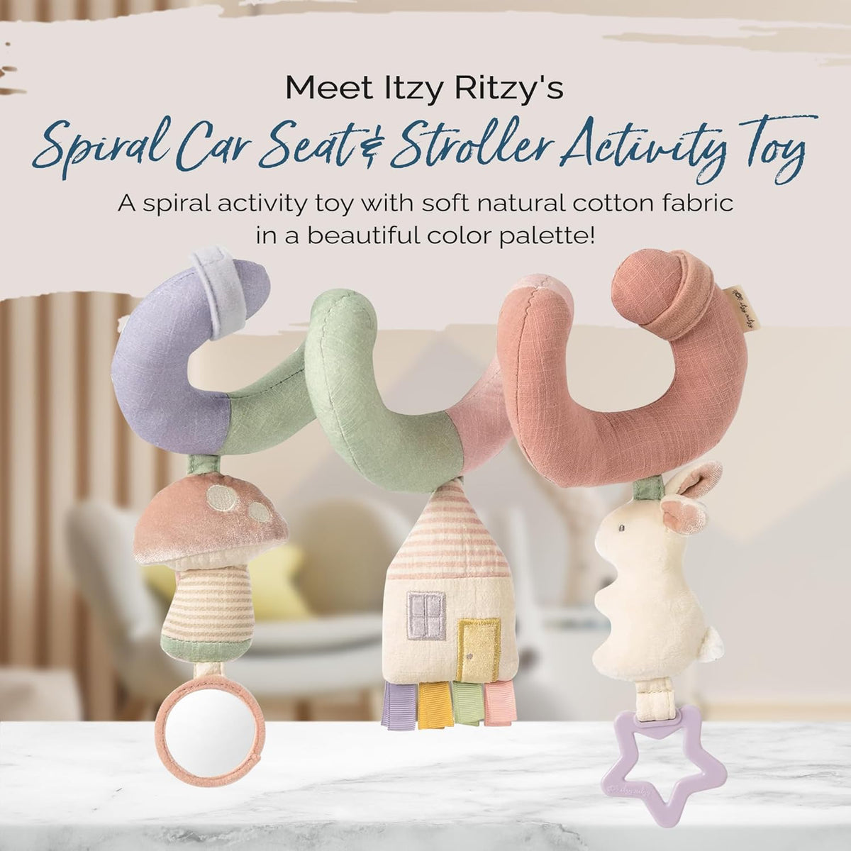 Itzy Ritzy Spiral Car Seat & Stroller Activity Toy - Stroller & Car Seat Toys for Ages 0 Months and