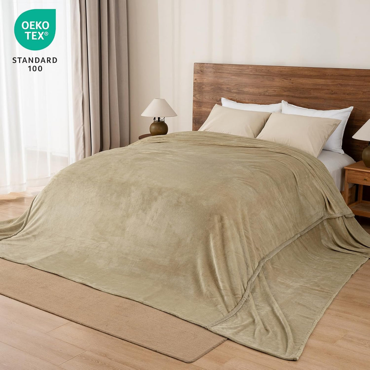PHF Oversized King Fleece Blanket 120"x120", No Shed No Pilling Big Soft Blanket, Extra Large 10'x