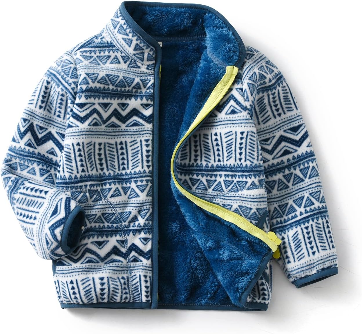 Kids Printed Polar Fleece Jacket Toddler Baby Boys Girls Autumn Winter Warm Sherpa Lining Outerwear