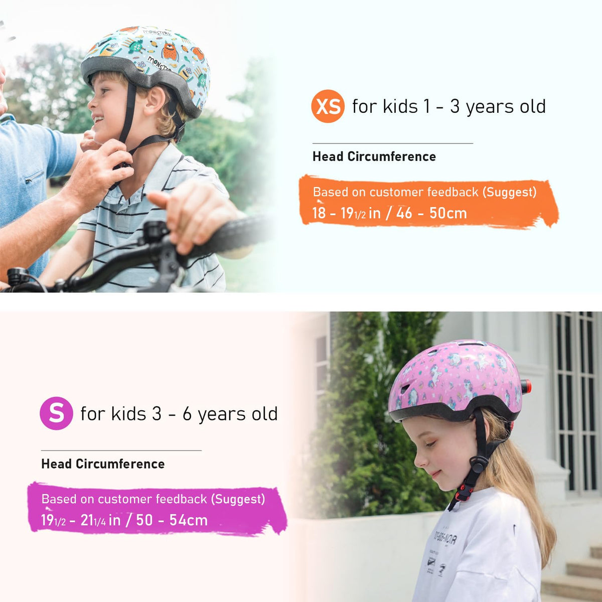 Toddler Bike Helmet for Boys and Girls, Adjustable Kids Helmets from Infant/Baby to Children