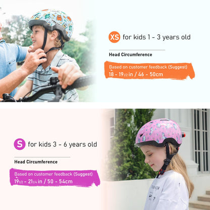 Toddler Bike Helmet for Boys and Girls, Adjustable Kids Helmets from Infant/Baby to Children