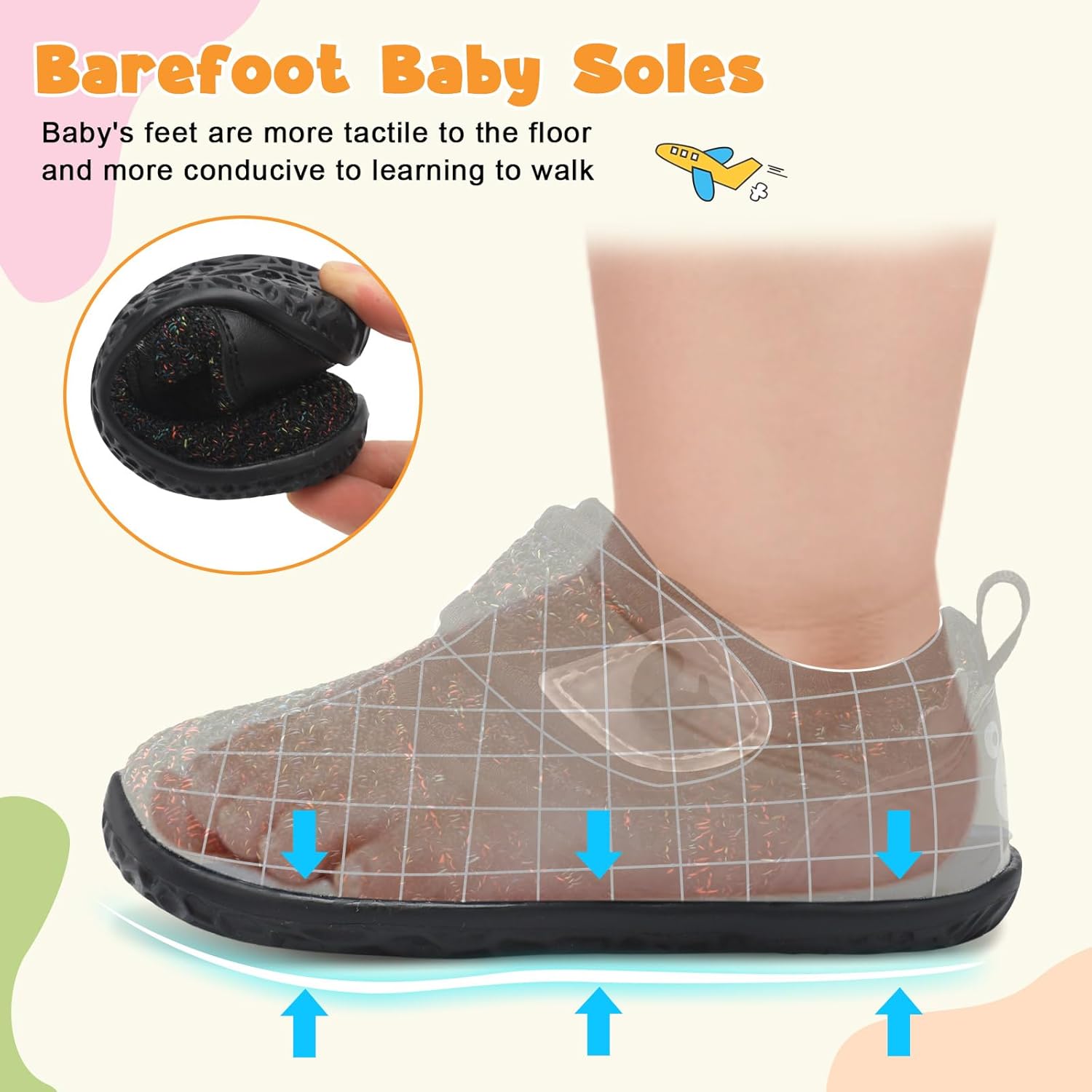 FEETCITY Baby Walking Shoes Barefoot Baby Shoes Infant Sneakers Newborn Crib Shoe Lightweight