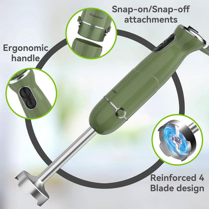 Immersion Blender Handheld 5 in 1 Hand Blender, 1000W Hand Mixer Stick, BPA-Free 12 Speed Handheld