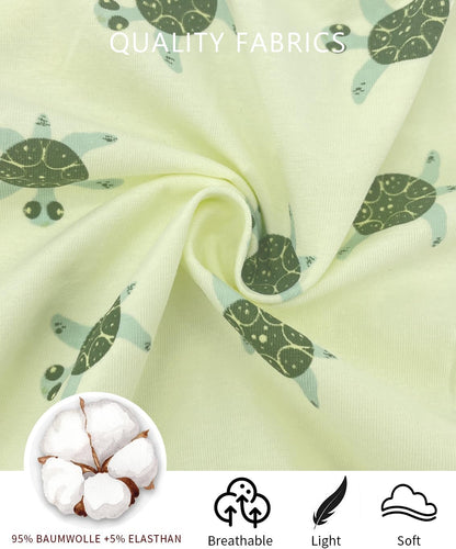Jimonda Baby Rompers Cotton Baby Boys Baby Girls Short Sleeve Sleepers Pjs Two Way Zipper One-piece